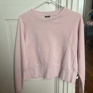 Nike Women's Light Pink Cropped Sweatshirt